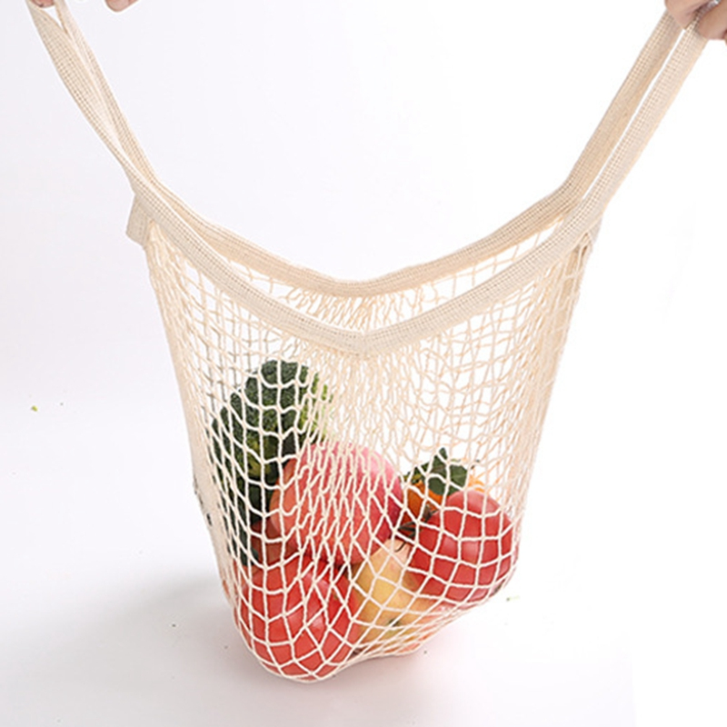 Low price promotion 2-piece set cotton mesh bag cotton mesh produce bag reusable organic cotton mesh bag cotton mesh bag set