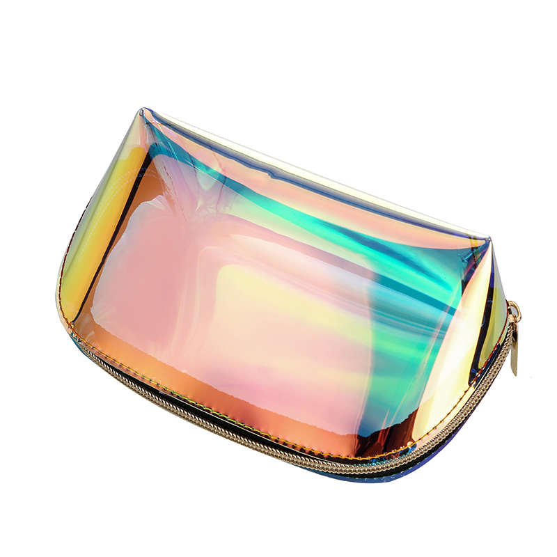 Laser transparent PVC cosmetic bag female portable large capacity ins fashion pvc zipper bag