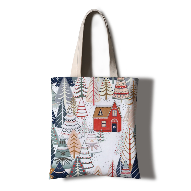 Factory profession custom eco friendly breathable Christmas canvas bag with low price