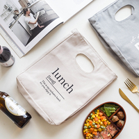 Nordic style letter printed canvas lunch bag couple lunch box bag handbag storage shopping bag