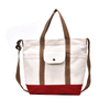 Large capacity new contrast color canvas Messenger bag female ins shoulder canvas bag casual simple tote bag