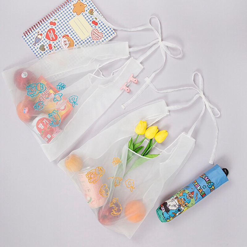 Transparent organza shoulder bag for ladies