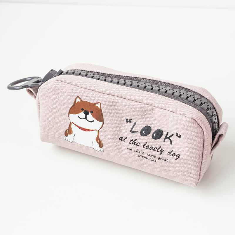 Korean version of the new simple canvas large capacity pencil bag zipper stationery bag