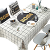 Custom polyester cotton print simple fresh blue checkered tablecloth