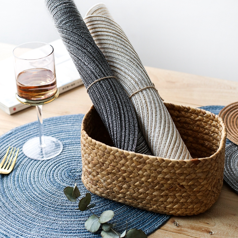 Japanese style ramie four color home dining mat table mat insulation bowl pot mat