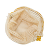 New fashion eco friendly and breathable vegetable and fruit net bag cotton mesh drawstring bag