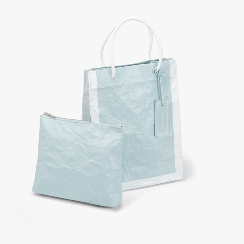 Pleated kraft paper color matching ladies large capacity tote bag waterproof lightweight reusable tyvek gift bag