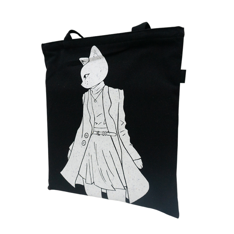 Cartoon printing unique personalized fashion eco friendly fabric recyclable canvas zipper bag