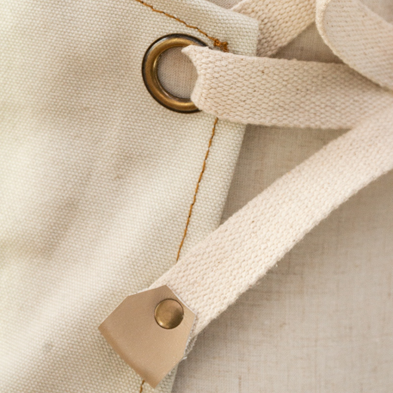 Simple white pu leather stitching kitchen canvas apron