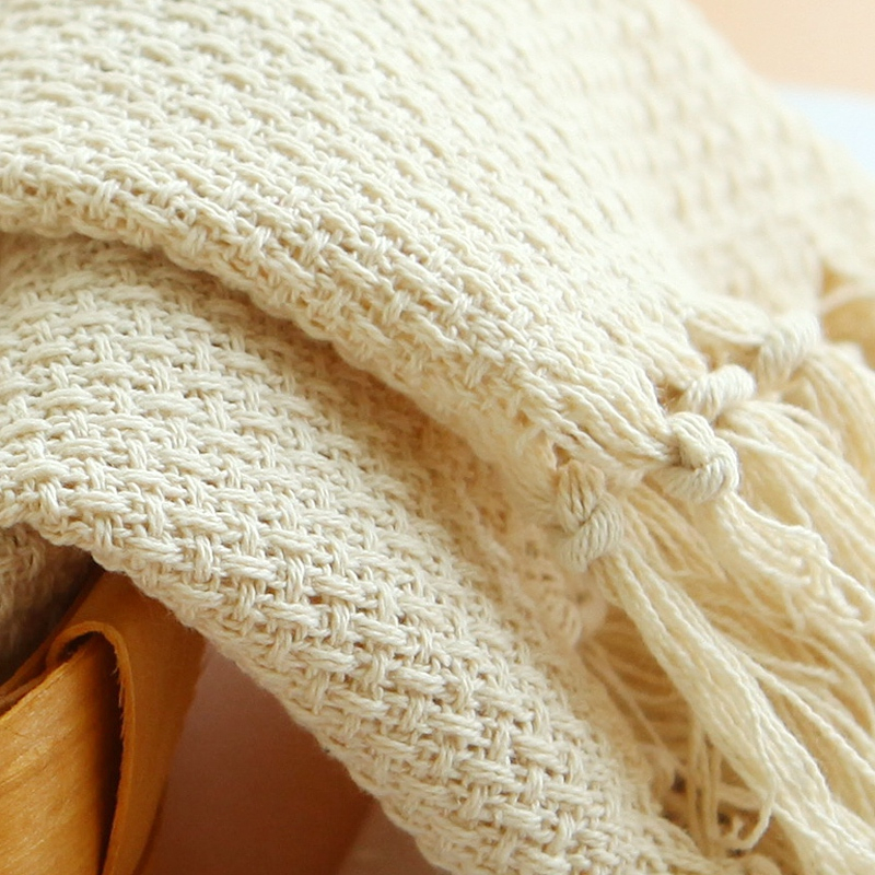 Nordic style pure cotton western napkin with tassels