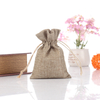 Custom drawstring bag small brown linen bag cotton bag