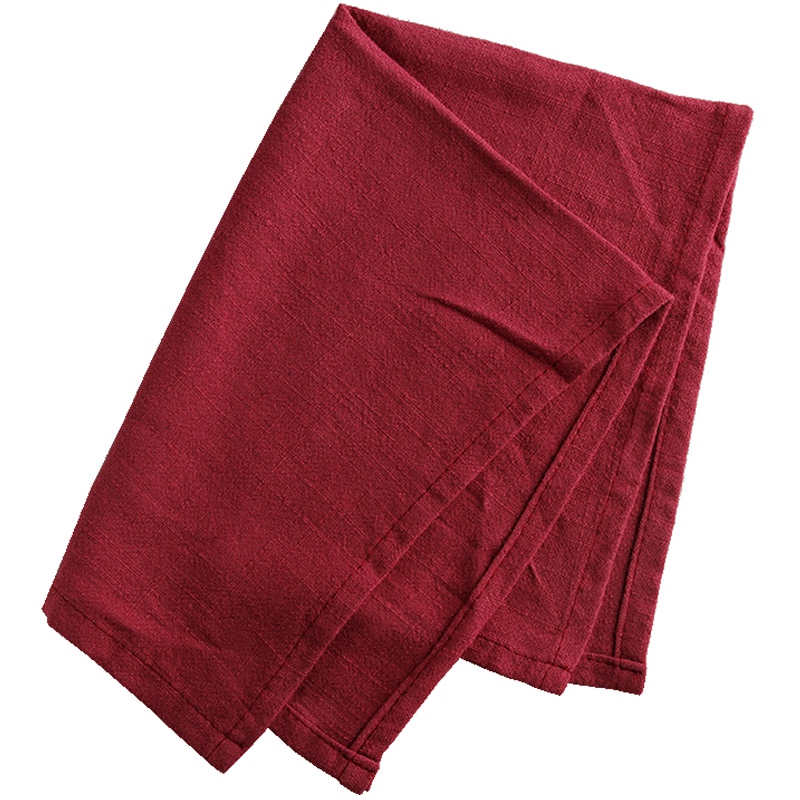 Plain cotton and hemp creative napkin family western food square towel