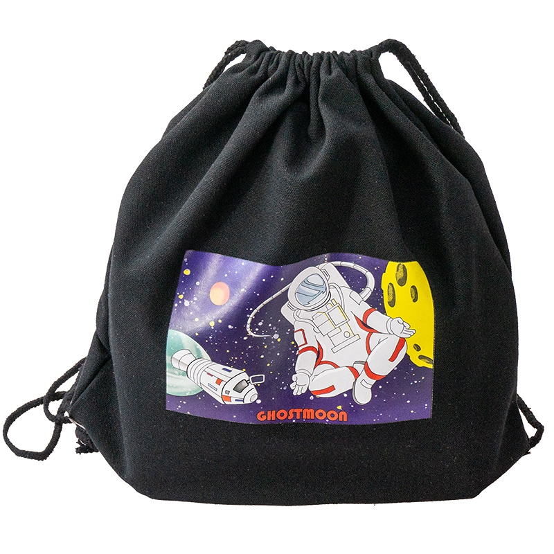 Astros printing cotton canvas drawstring storage bag custom 