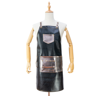 Original fashion metal accessories pu overall apron