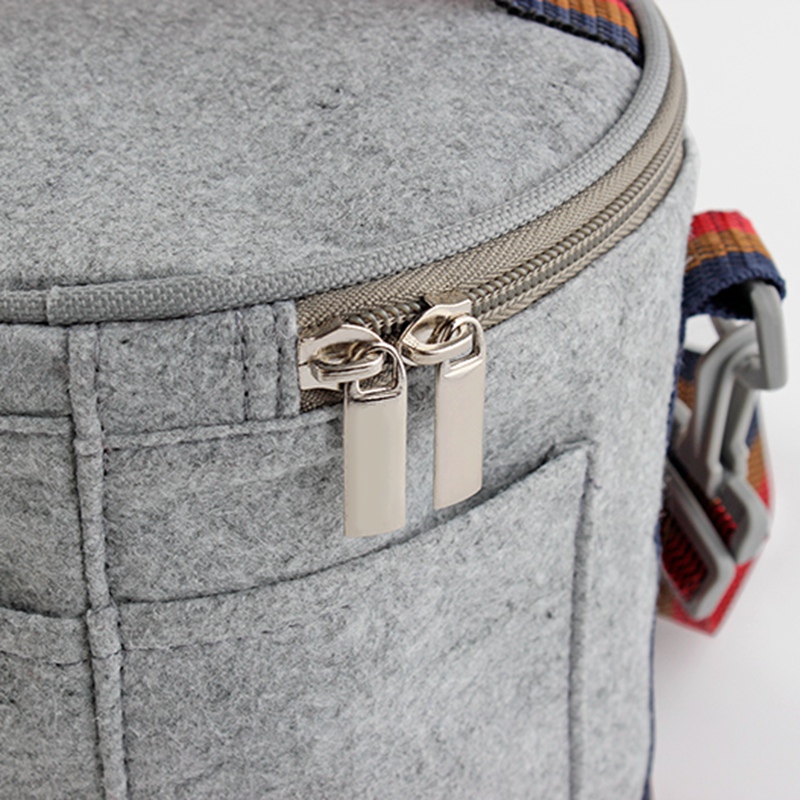 Felt cloth insulation bag round lunch box pearl cotton aluminum foil carrier bag