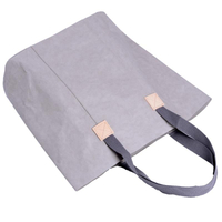 New simple retro large capacity single shoulder bag dupont paper tyvek washed kraft paper tote shopping bag with logo custom