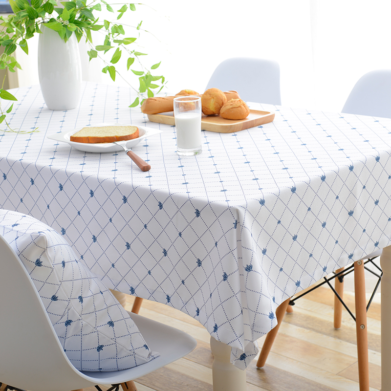 Custom polyester cotton print simple fresh tablecloth