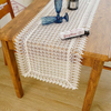 European polyester white embroidered hollow table runner tablecloth decoration