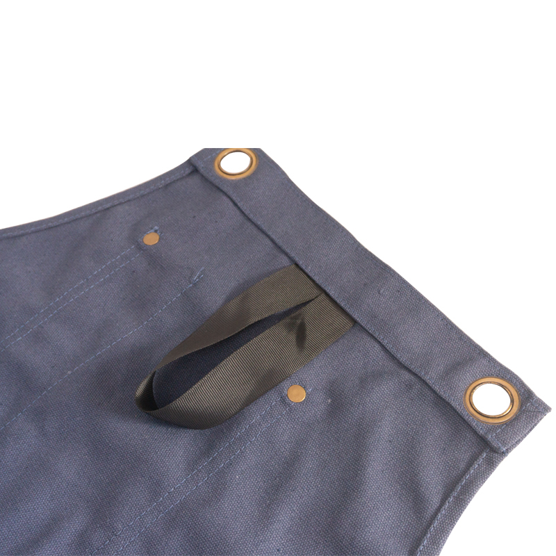 Strong wear resistant deep blue fashion multifunction cotton canvas apron for restaurant hotel waiter work
