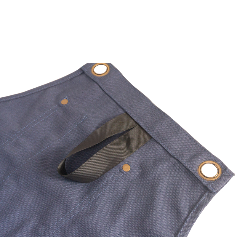 Strong wear resistant deep blue fashion multifunction cotton canvas apron for restaurant hotel waiter work