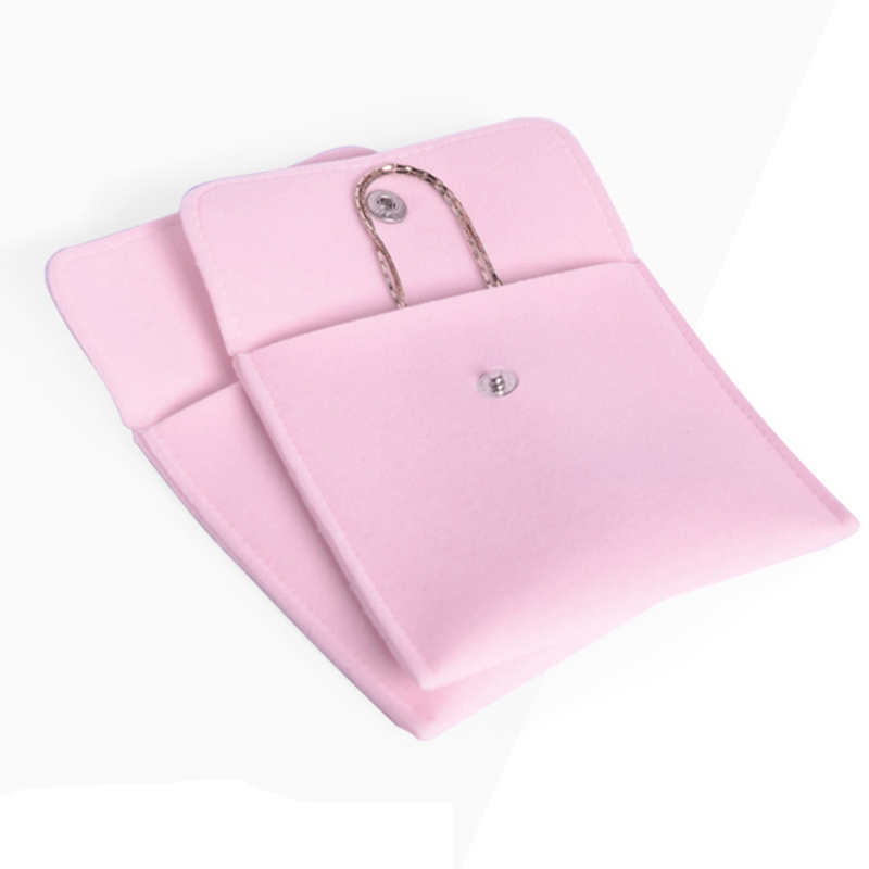 Fashion buckle flannelette bag jewelry bag high-grade ornaments velvet bag logo printed custom gift bag