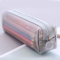 Korean fashion simple nylon mesh zipper pencil bag custom