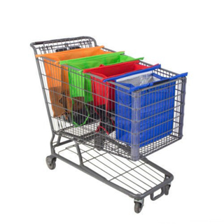 Lightweight practical supermarket shopping cart bag non woven fabric shopping bag with long handle