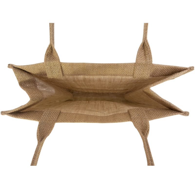 Letter logo custom printing factory custom high quality durable tote shopping jute bag 