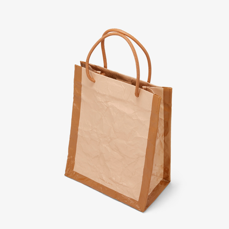 Pleated kraft paper color matching ladies large capacity tote bag waterproof lightweight reusable tyvek gift bag