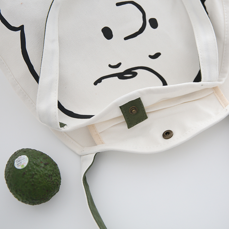 Cartoon simple canvas bag wild art retro student shoulder bag large capacity handbag