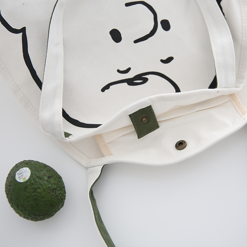 Cartoon simple canvas bag wild art retro student shoulder bag large capacity handbag