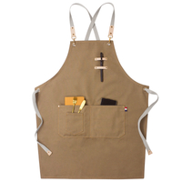 Advanced coffee shop apron custom logo printing Korean fashion canvas nail salon hair artist work clothing