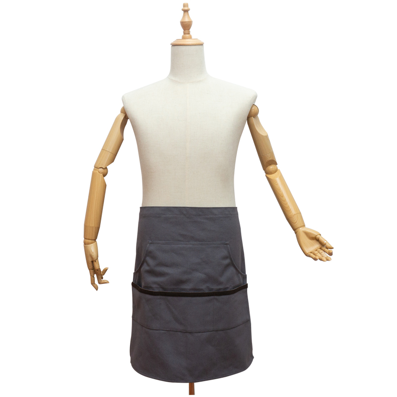 16 oz polyester cotton canvas half body waist apron for restaurant waiter