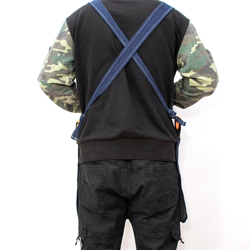 Original design multi tool pockets design denim apron with logo custom