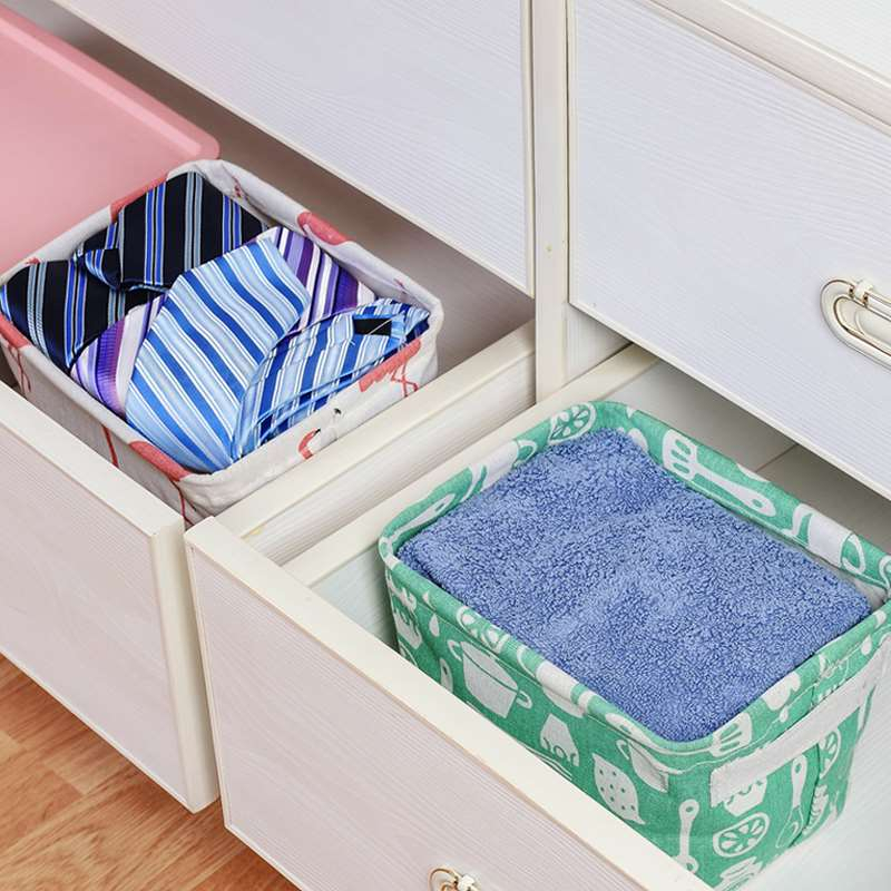 Multi-use home office Decorative Cotton storage desktop organizer basket