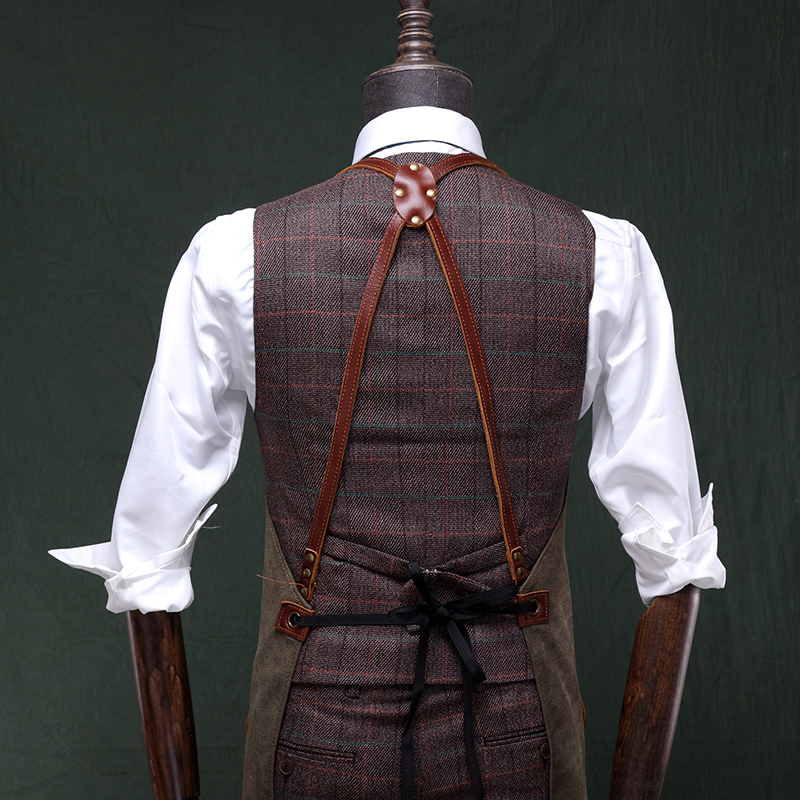 genuine leather denim apron (3)