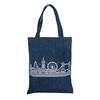 Fashion personalized silk printing simple lightweight reusable denim canvas tote shoulder bag from China Supplier