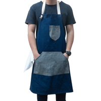 Eco-friendly breathable soft denim kitchen apron for women and men
