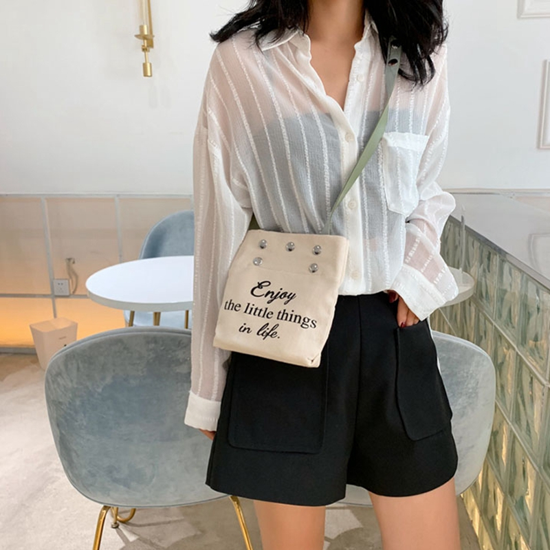 New style fashion Korean version letter printing small ins messenger bag 