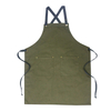 High quality factory logo printed custom 16oz wear resistant durable cotton canvas apron with cotton webbing