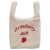 Avocado embroidery hand bag ins simple imitation lamb wool bag strawberry embroidery bag