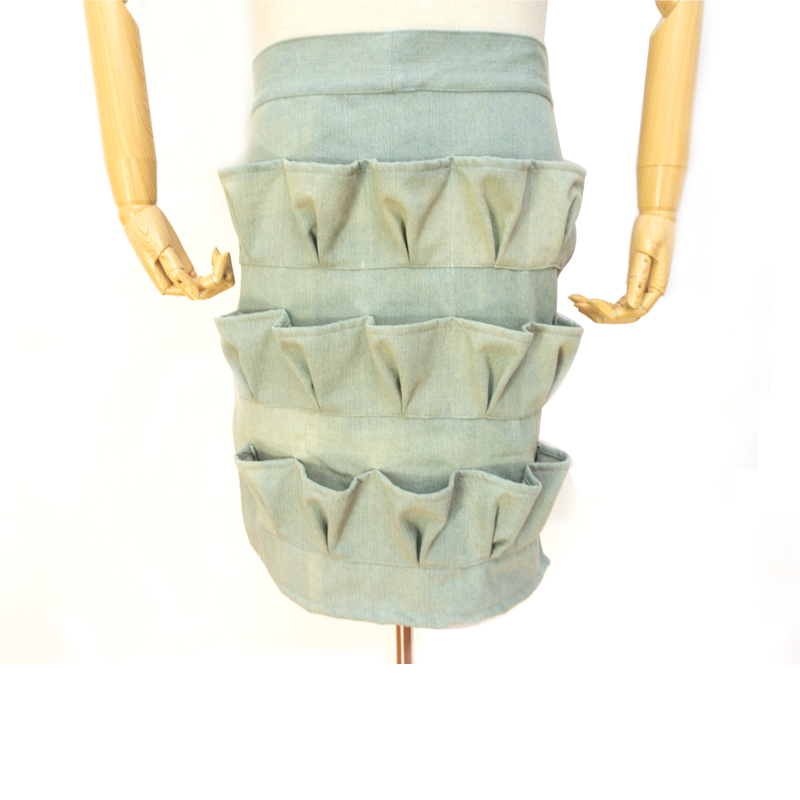 Men and Women Farm Egg Gathering and Collecting 100% Cotton Denim Chicken Egg Apron with 15 Separate pocket