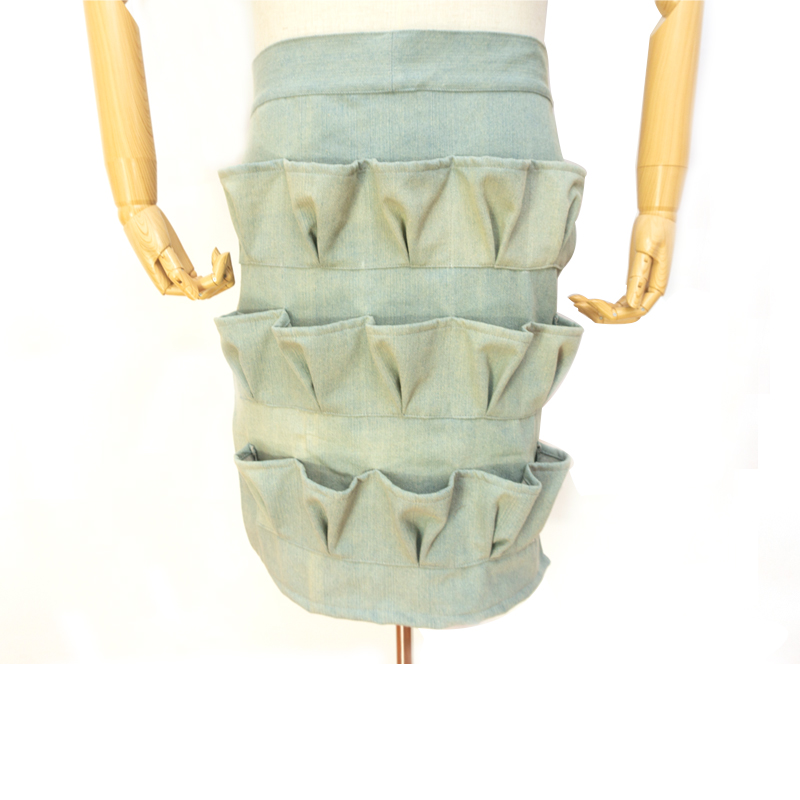 Men and Women Farm Egg Gathering and Collecting 100% Cotton Denim Chicken Egg Apron with 15 Separate pocket