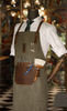 Hair professional technician service work apron barista floral antifouling canvas apron