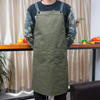 High quality factory logo printed custom 16oz wear resistant durable cotton canvas apron with cotton webbing
