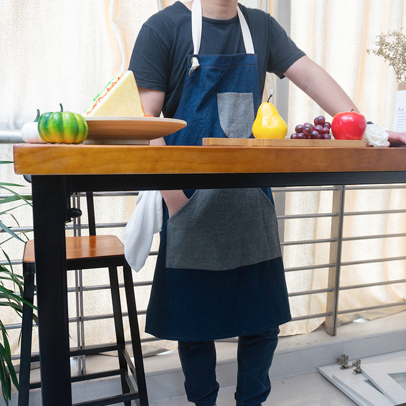 Eco-friendly breathable soft denim kitchen apron for women and men