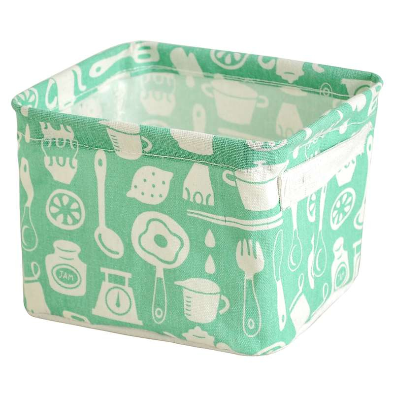 Eco Friendly Fabric Cotton Linen Cloth Kids Toy Basket Desktop Cosmetic Sundries Storage Box