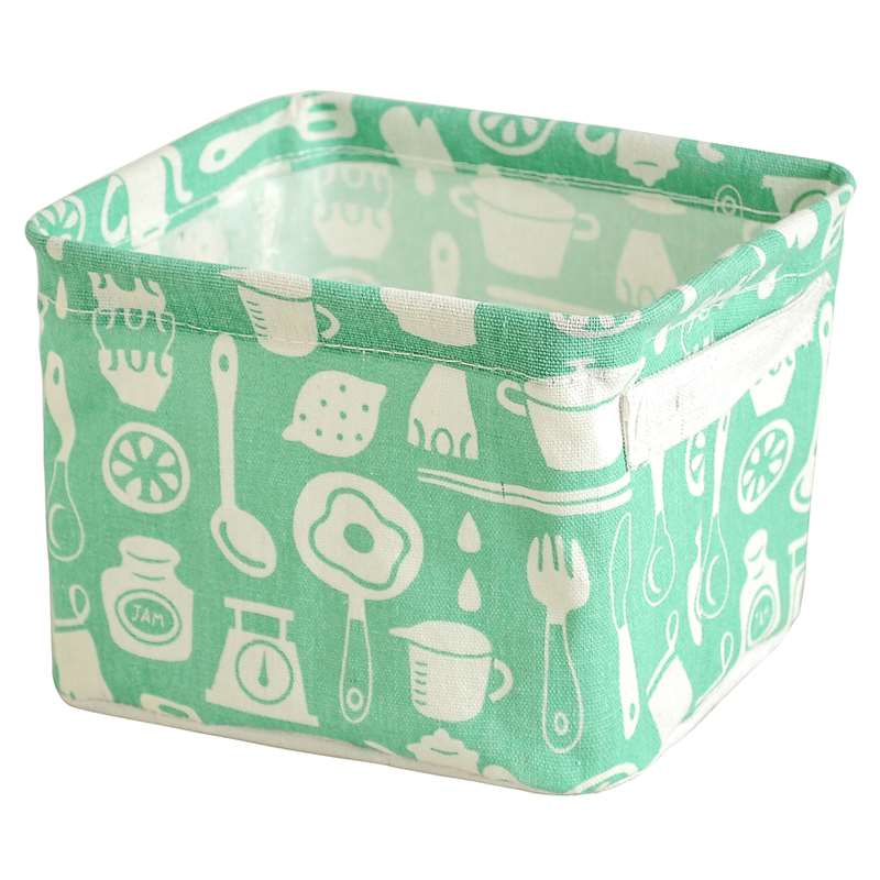 Eco Friendly Fabric Cotton Linen Cloth Kids Toy Basket Desktop Cosmetic Sundries Storage Box