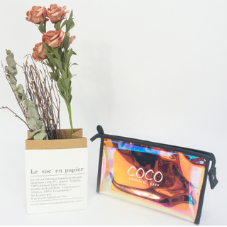 Laser printing colorful fashion waterproof women pvc cosmetic bag travel toiletries storage bag