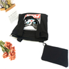 Fashion heat transfer printing animal pattern cute funny black leisure tote shoulder bag for ladies